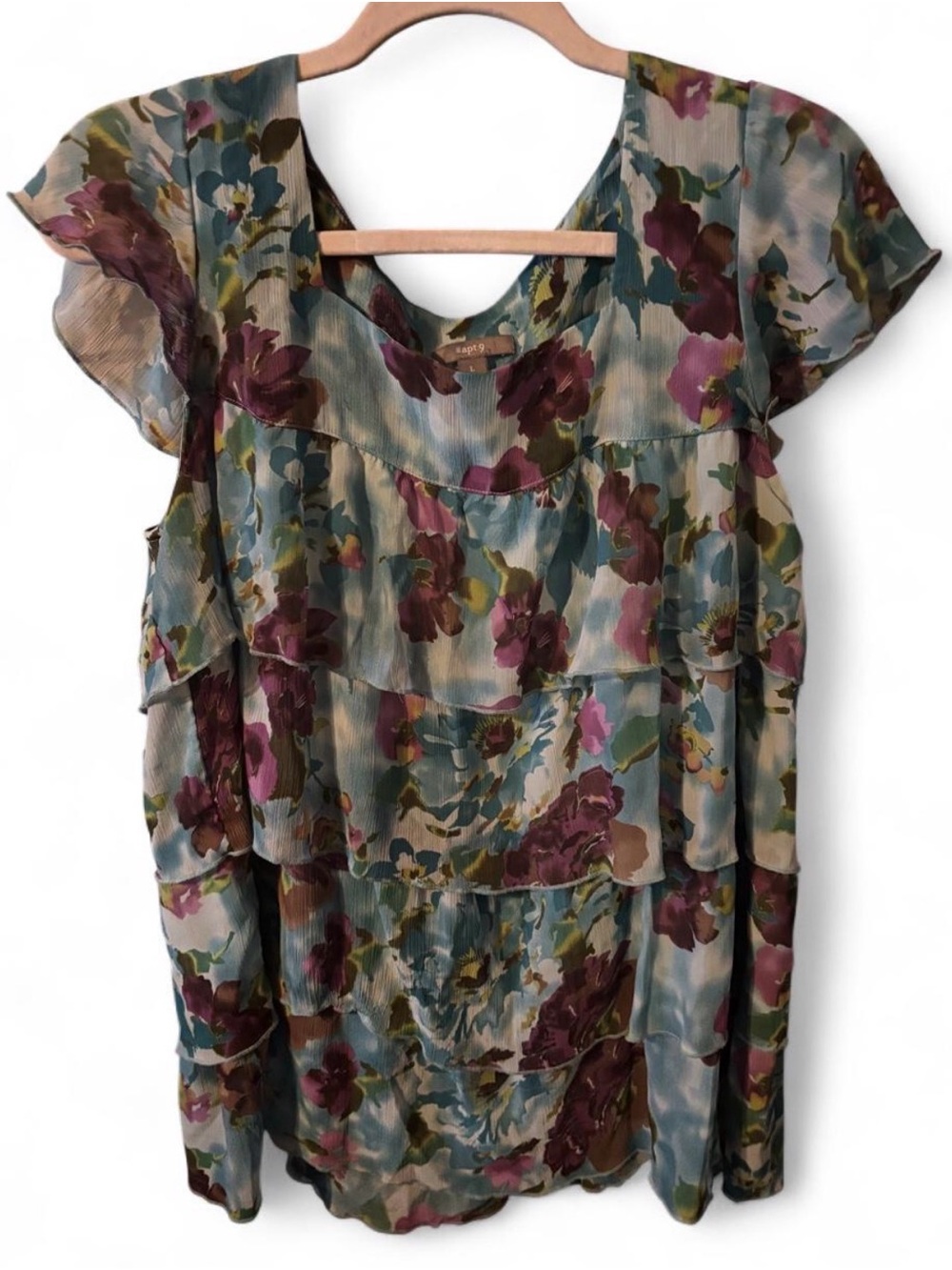 Apt. 9 floral blouse with ruffles